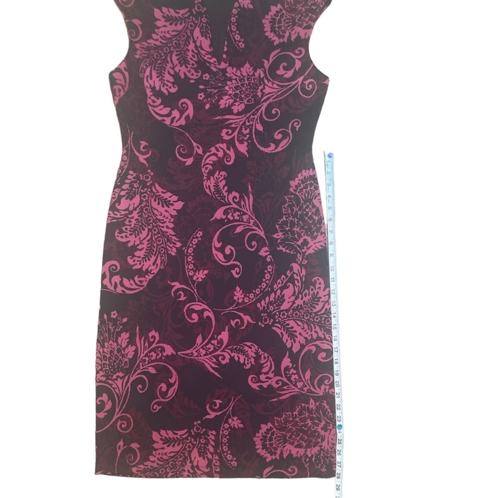 Connected ☀️ apparel women’s midi size 12 black & maroon floral dress